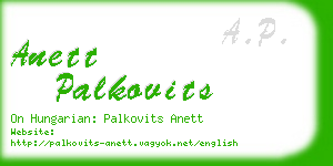anett palkovits business card
